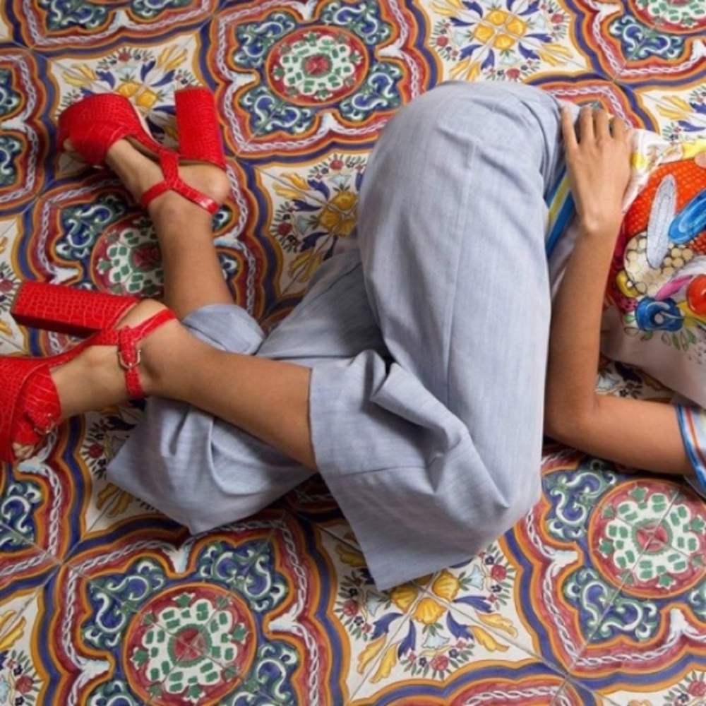 Etienne Aigner Myriam Croco Embossed Platform Sandals